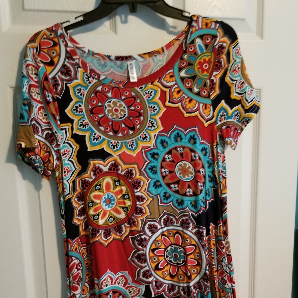 Multi colored swing dress
